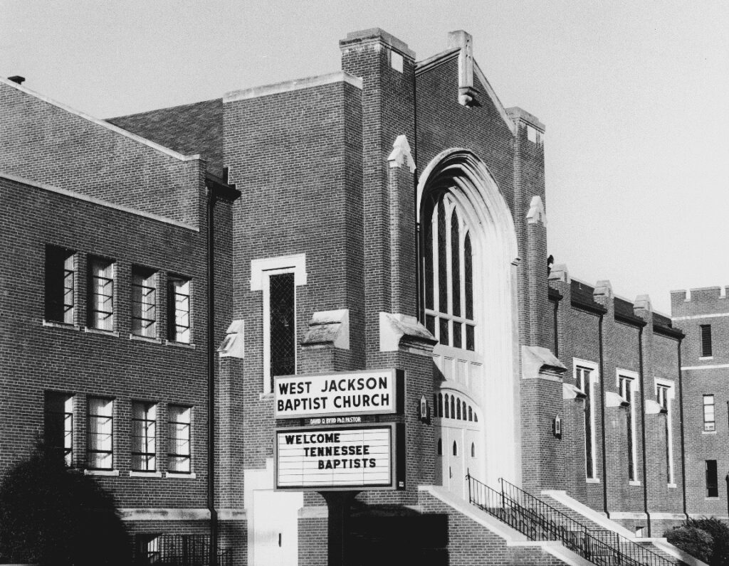 Black and White image of West Jackson Baptist Church's first campus